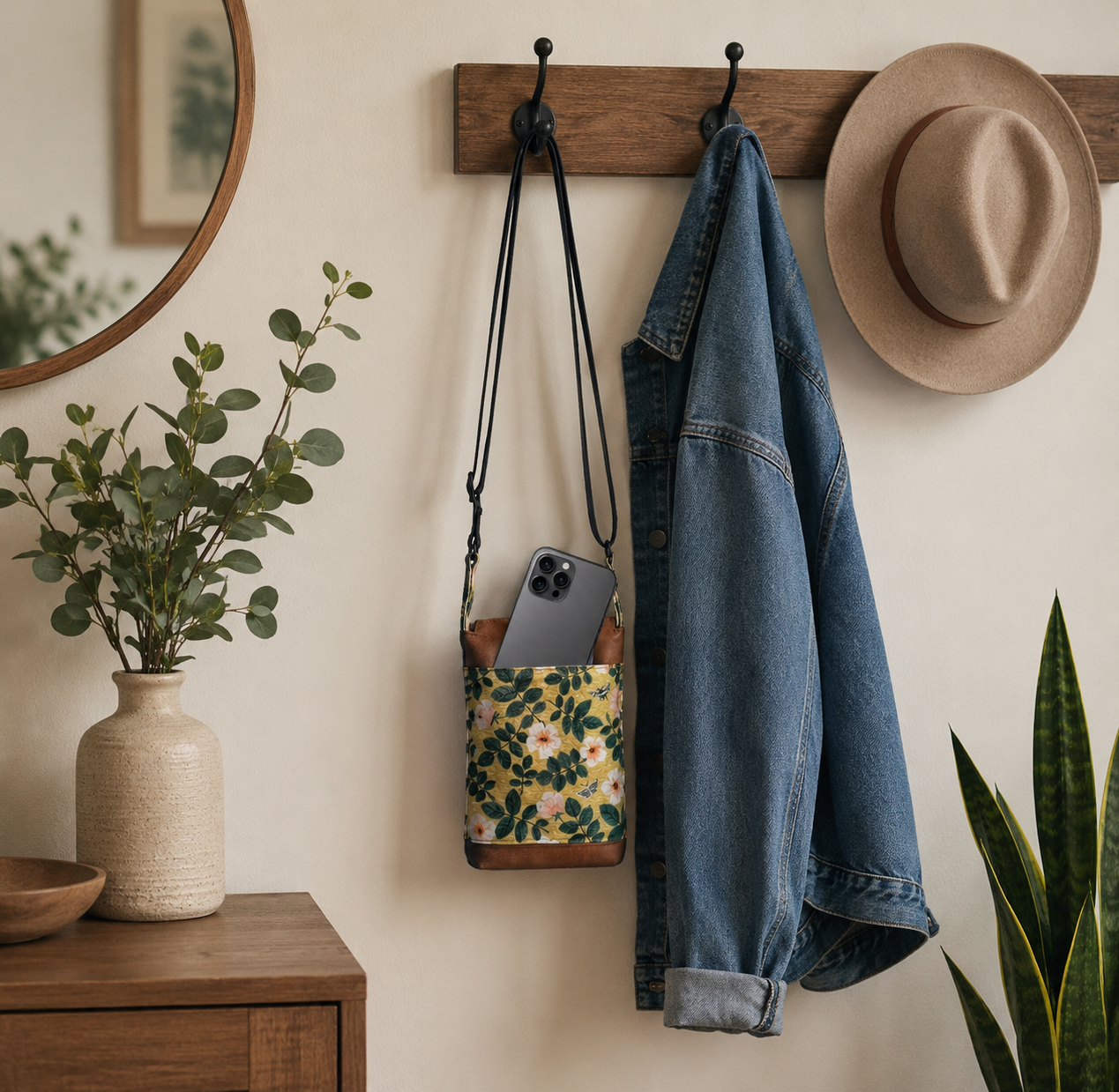 No-Zip Crossbody Bag - Honey & Herb