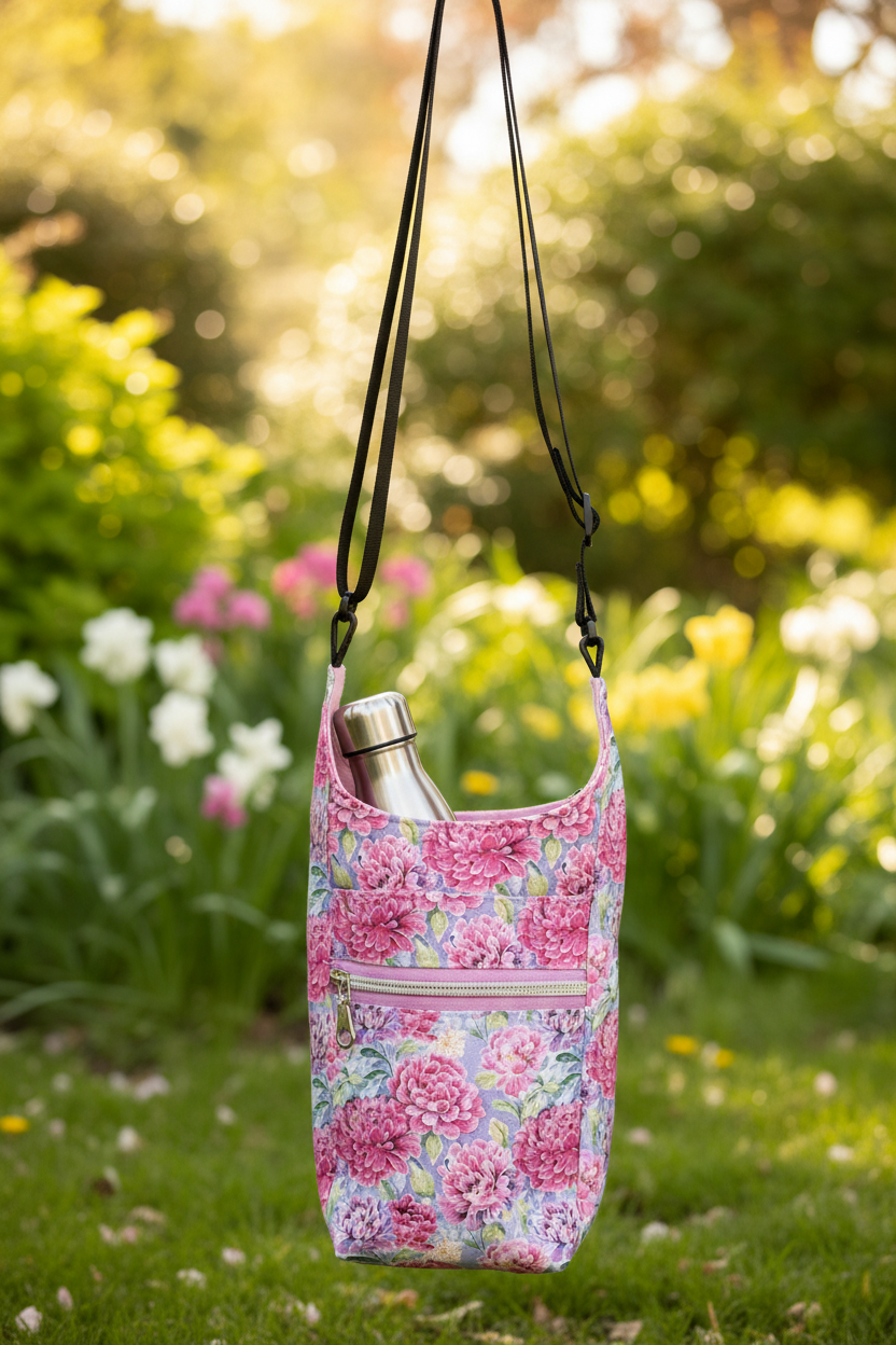 Peony bag with water bottle
